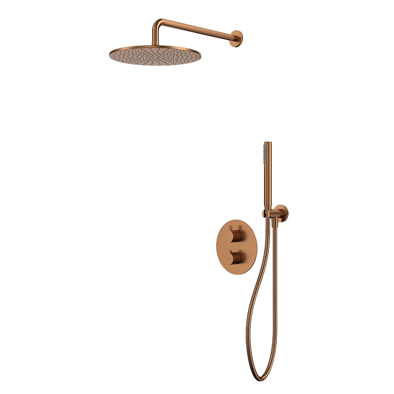 Душевая система Whitecross Y copper brushed YSET08CPB с термостатом 