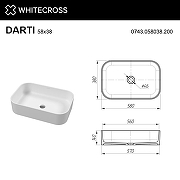 Раковина накладная Whitecross 58 0743.058038.200 цвет Белый матовый-4