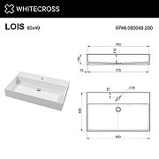 Раковина накладная Whitecross 80 0746.080049.200 цвет Белый матовый-4