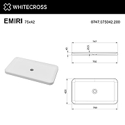 Раковина встраиваемая сверху Whitecross 75 0747.075042.200 цвет Белый матовый-4