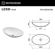 Раковина накладная Whitecross 60 0742.060036.200 цвет Белый матовый-4