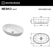 Раковина накладная Whitecross 58 0744.058037.200 цвет Белый матовый-4
