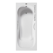 Чугунная ванна Vinsent Veron Aura 170x70 VAU1707042H/VH0015NI цвет Белый с дугообразными ручками никель-4