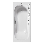 Чугунная ванна Vinsent Veron Aura 180x80 VAU1808045H/VH0015GM цвет Белый с дугообразными ручками оружейная сталь-4