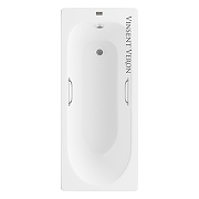 Чугунная ванна Vinsent Veron Soissons 170x70 VCN1707042H/VH0012NI цвет Белый с квадратными ручками никель-4