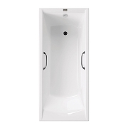 Чугунная ванна Vinsent Veron Devon 175x70 VDV1757045H/VH0012BL цвет Белый с квадратными черными матовыми ручками-4