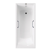 Чугунная ванна Vinsent Veron Devon 175x70 VDV1757045H/VH0012CH-AS цвет Белый с квадратными хромированными ручками и антискользящим покрытием-4