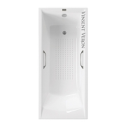 Чугунная ванна Vinsent Veron Devon 180x70 VDV1807045H/VH0012GM-AS цвет Белый с квадратными ручками оружейная сталь и антискользящим покрытием-4