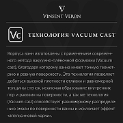 Чугунная ванна Vinsent Veron Kingston 180x80 VKN1808050H/VH0012GM цвет Белый с квадратными ручками оружейная сталь-6