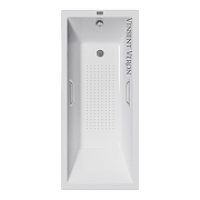 Чугунная ванна Vinsent Veron Square 140x70 VSQ1407045H/VH0012NI-AS цвет Белый с квадратными ручками никель и антискользящим покрытием-4