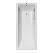 Чугунная ванна Vinsent Veron Square 170x75 VSQ1707545H/VH0012MGD-AS цвет Белый с квадратными ручками матовое золото и антискользящим покрытием-4