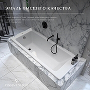 Чугунная ванна Vinsent Veron Tampa 170x70 VTP1707042H/VH0012GM-AS цвет Белый с квадратными ручками оружейная сталь и антискользящим покрытием-1