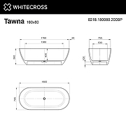 Ванна из искусственного камня Whitecross Tawna 180x80 0218.180080.200BP цвет Белый матовый-5