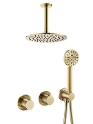 Душевая система Benesque Lumiere 21011804 с термостатом цвет Латунь брашированная
