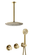 Душевая система Benesque Lumiere 21012404 с термостатом цвет Латунь брашированная