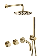 Душевая система Benesque Lumiere 21012504 с термостатом цвет Латунь брашированная