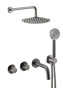 Душевая система Benesque Lumiere 21012603 с термостатом цвет Черный брашированный