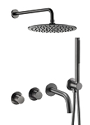 Душевая система Benesque Lumiere 21012703 с термостатом цвет Черный брашированный