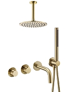Душевая система Benesque Lumiere 21012904 с термостатом цвет Латунь брашированная