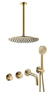 Душевая система Benesque Lumiere 21013404 с термостатом цвет Латунь брашированная