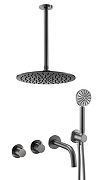 Душевая система Benesque Lumiere 21013403 с термостатом цвет Черный брашированный