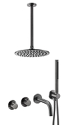 Душевая система Benesque Lumiere 21013503 с термостатом цвет Черный брашированный