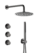 Душевая система Benesque Lumiere 21015703 с термостатом цвет Черный брашированный
