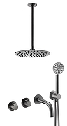 Душевая система Benesque Lumiere 21013603 с термостатом цвет Черный брашированный