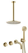 Душевая система Benesque Lumiere 21013604 с термостатом цвет Латунь брашированная