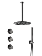 Душевая система Benesque Lumiere 21016703 с термостатом цвет Черный брашированный