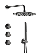 Душевая система Benesque Lumiere 21015903 с термостатом цвет Черный брашированный