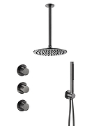 Душевая система Benesque Lumiere 21016503 с термостатом цвет Черный брашированный