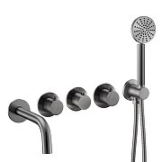 Смеситель для ванны Benesque Lumiere 11011603 с термостатом цвет Черный брашированный