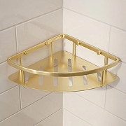 Полка корзина Benesque Lumiere 70010904 угловая цвет Латунь брашированная-1