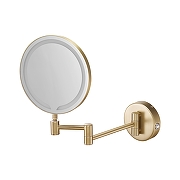 Косметическое зеркало Benesque Lumiere 70011104 с подсветкой и увеличением цвет Латунь брашированная