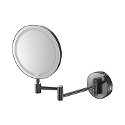 Косметическое зеркало Benesque Lumiere 70011103 с подсветкой и увеличением цвет Черный брашированный
