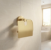 Держатель туалетной бумаги Benesque Lumiere 70011204 с крышкой цвет Латунь брашированная-1
