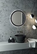 Зеркало Art&Max Napoli 60 AM-Nap-600-DS-F с подсветкой цвет Черный с бесконтактным выключателем и диммером-5