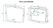 Зеркало Art&Max Roma 80 AM-Rom-800-700-DS-F с подсветкой с сенсорным выключателем и диммером-3