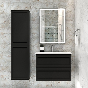 Зеркальный шкаф Art&Max Tehno 60 AM-Tec-600-800-1D-DS-F-Nero с подсветкой цвет Черный-5