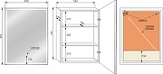 Зеркальный шкаф Style Line Квартет 60 L СС-00002425 с подсветкой цвет Белый-1