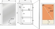 Зеркальный шкаф Style Line Квартет 50 L СС-00002452 с подсветкой цвет Белый-1