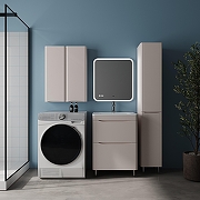 Шкаф пенал Style Line Бергамо 30 R Люкс Плюс СС-00002529 с бельевой корзиной цвет Карамель антискрейтч-2