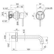 Смеситель для раковины Paini Cox 78PW208 цвет Никель брашированный-4