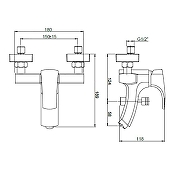 Смеситель для ванны Paini Angel ANCRSET32V1BR цвет Хром-6
