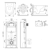 Унитаз с инсталляцией AM.PM Func Aquaspin IS450B38.8F1901 цвет Белый с сиденьем Микролифт и клавишей смыва цвет Черный-1