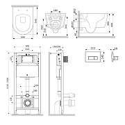 Унитаз с инсталляцией AM.PM Func Aquaspin IS48031.8F1901 цвет Белый с сиденьем Микролифт и клавишей смыва цвет Никель матовый-1