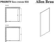 Душевая стенка Allen Brau Priority 90 3.31045.BBA профиль Черный брашированный стекло прозрачное-7