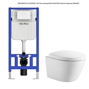 Унитаз с инсталляцией Aquanet Pneumatic 2.0 Zvezda-1 389447 цвет Белый с сиденьем Микролифт