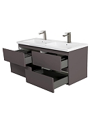 Тумба под раковину BelBagno Структура (Kraft) 120 KRAFT-1200-4C-SO-GSO подвесная цвет Темно-серый матовый-6